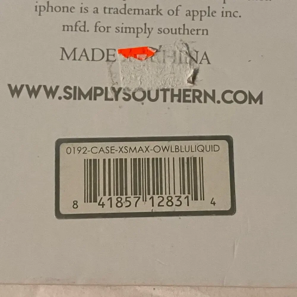 Simply Southern Phone case Owl Liquid Glitter iPhone XS Max NWT